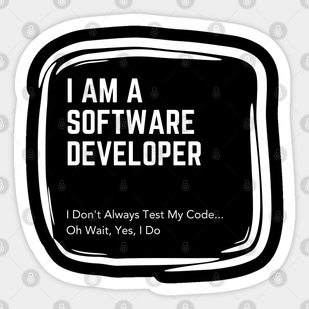 Proud Software Developer Tee - Embrace Expertise Sticker by Hepi Mande